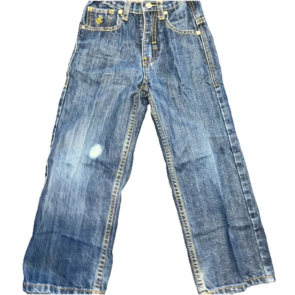 Rocawear Denim Jeans Baggy Embroidery Youth Boy Size 7 Blue Y2K 90's #4